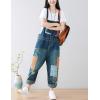 imageYeokou Womens Loose Baggy Denim Wide Leg Drop Crotch Jumpsuit Rompers OverallsStyle 21 Blue