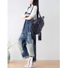 imageYeokou Womens Loose Baggy Denim Wide Leg Drop Crotch Jumpsuit Rompers OverallsStyle 25 Blue