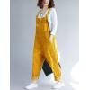 imageYeokou Womens Loose Baggy Denim Wide Leg Drop Crotch Jumpsuit Rompers OverallsStyle 26 Yellow