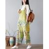 imageYeokou Womens Loose Baggy Denim Wide Leg Drop Crotch Jumpsuit Rompers OverallsStyle 27 Green