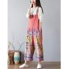 imageYeokou Womens Loose Baggy Denim Wide Leg Drop Crotch Jumpsuit Rompers OverallsStyle 27 Red