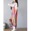 imageYeokou Womens Loose Baggy Denim Wide Leg Drop Crotch Jumpsuit Rompers OverallsStyle 27 Red