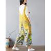 imageYeokou Womens Loose Baggy Denim Wide Leg Drop Crotch Jumpsuit Rompers OverallsStyle 27 Yellow