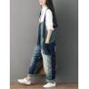 imageYeokou Womens Loose Baggy Denim Wide Leg Drop Crotch Jumpsuit Rompers OverallsStyle 28 Blue