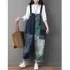 imageYeokou Womens Loose Baggy Denim Wide Leg Drop Crotch Jumpsuit Rompers OverallsStyle 28 Blue