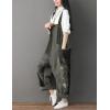 imageYeokou Womens Loose Baggy Denim Wide Leg Drop Crotch Jumpsuit Rompers OverallsStyle 28 Grey