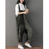 imageYeokou Womens Loose Baggy Denim Wide Leg Drop Crotch Jumpsuit Rompers OverallsStyle 28 Grey