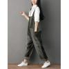 imageYeokou Womens Loose Baggy Denim Wide Leg Drop Crotch Jumpsuit Rompers OverallsStyle 28 Grey