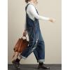 imageYeokou Womens Loose Baggy Denim Wide Leg Drop Crotch Jumpsuit Rompers OverallsStyle 31 Dark Blue
