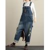 imageYeokou Womens Loose Baggy Denim Wide Leg Drop Crotch Jumpsuit Rompers OverallsStyle 31 Dark Blue