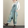 imageYeokou Womens Loose Baggy Denim Wide Leg Drop Crotch Jumpsuit Rompers OverallsStyle 31 Light Blue