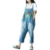 imageYeokou Womens Loose Baggy Denim Wide Leg Drop Crotch Jumpsuit Rompers OverallsStyle 34 Blue