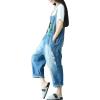 imageYeokou Womens Loose Baggy Denim Wide Leg Drop Crotch Jumpsuit Rompers OverallsStyle 34 Blue