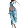 imageYeokou Womens Loose Baggy Denim Wide Leg Drop Crotch Jumpsuit Rompers OverallsStyle 56 Blue