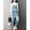 imageYeokou Womens Loose Baggy Denim Wide Leg Drop Crotch Jumpsuit Rompers OverallsStyle 67 Flower