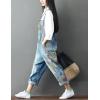 imageYeokou Womens Loose Baggy Denim Wide Leg Drop Crotch Jumpsuit Rompers OverallsStyle 67 Flower