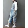 imageYeokou Womens Loose Baggy Denim Wide Leg Drop Crotch Jumpsuit Rompers OverallsStyle 67 Flower