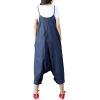 imageYeokou Womens Loose Baggy Denim Wide Leg Drop Crotch Jumpsuit Rompers OverallsStyle 78 Blue
