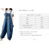 imageYeokou Womens Loose Baggy Denim Wide Leg Drop Crotch Jumpsuit Rompers OverallsStyle 89 Blue