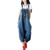 imageYeokou Womens Loose Baggy Denim Wide Leg Drop Crotch Jumpsuit Rompers OverallsStyle 89 Blue