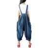 imageYeokou Womens Loose Baggy Denim Wide Leg Drop Crotch Jumpsuit Rompers OverallsStyle 89 Blue