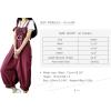 imageYeokou Womens Loose Baggy Denim Wide Leg Drop Crotch Jumpsuit Rompers OverallsStyle 89 Red