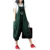 imageYeokou Womens Loose Baggy Denim Wide Leg Drop Crotch Jumpsuit Rompers OverallsStyle89green002