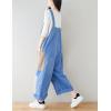 imageYeokou Womens Loose Baggy Denim Wide Leg Drop Crotch Jumpsuit Rompers OverallsStyle90blue