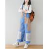imageYeokou Womens Loose Baggy Denim Wide Leg Drop Crotch Jumpsuit Rompers OverallsStyle90blue