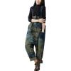 imageYeokou Womens Loose Baggy Denim Wide Leg Drop Crotch Jumpsuit Rompers OverallsStyle 24 Blue