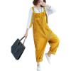 imageYeokou Womens Loose Baggy Denim Wide Leg Drop Crotch Jumpsuit Rompers OverallsStyle 26 Yellow