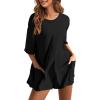 imageYeokou Rompers for Women Casual Short Sleeve Oversized Athletic Workout Reversible Hot Shot Tee Romper Deep PocketsBlack