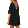 imageYeokou Rompers for Women Casual Short Sleeve Oversized Athletic Workout Reversible Hot Shot Tee Romper Deep PocketsBlack