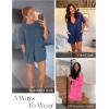 imageYeokou Rompers for Women Casual Short Sleeve Oversized Athletic Workout Reversible Hot Shot Tee Romper Deep PocketsBluegrey