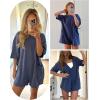 imageYeokou Rompers for Women Casual Short Sleeve Oversized Athletic Workout Reversible Hot Shot Tee Romper Deep PocketsBluegrey