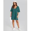 imageYeokou Rompers for Women Casual Short Sleeve Oversized Athletic Workout Reversible Hot Shot Tee Romper Deep PocketsDarkgreen