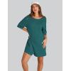 imageYeokou Rompers for Women Casual Short Sleeve Oversized Athletic Workout Reversible Hot Shot Tee Romper Deep PocketsDarkgreen