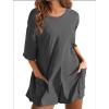 imageYeokou Rompers for Women Casual Short Sleeve Oversized Athletic Workout Reversible Hot Shot Tee Romper Deep PocketsDarkgrey
