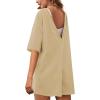 imageYeokou Rompers for Women Casual Short Sleeve Oversized Athletic Workout Reversible Hot Shot Tee Romper Deep PocketsDarkkhaki