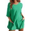 imageYeokou Rompers for Women Casual Short Sleeve Oversized Athletic Workout Reversible Hot Shot Tee Romper Deep PocketsGreen