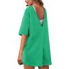imageYeokou Rompers for Women Casual Short Sleeve Oversized Athletic Workout Reversible Hot Shot Tee Romper Deep PocketsGreen
