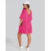 imageYeokou Rompers for Women Casual Short Sleeve Oversized Athletic Workout Reversible Hot Shot Tee Romper Deep PocketsHotpink