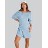 imageYeokou Rompers for Women Casual Short Sleeve Oversized Athletic Workout Reversible Hot Shot Tee Romper Deep PocketsLightblue