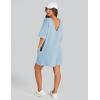 imageYeokou Rompers for Women Casual Short Sleeve Oversized Athletic Workout Reversible Hot Shot Tee Romper Deep PocketsLightblue