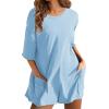 imageYeokou Rompers for Women Casual Short Sleeve Oversized Athletic Workout Reversible Hot Shot Tee Romper Deep PocketsLightblue
