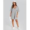 imageYeokou Rompers for Women Casual Short Sleeve Oversized Athletic Workout Reversible Hot Shot Tee Romper Deep PocketsLightgrey