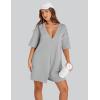 imageYeokou Rompers for Women Casual Short Sleeve Oversized Athletic Workout Reversible Hot Shot Tee Romper Deep PocketsLightgrey