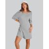 imageYeokou Rompers for Women Casual Short Sleeve Oversized Athletic Workout Reversible Hot Shot Tee Romper Deep PocketsLightgrey