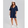 imageYeokou Rompers for Women Casual Short Sleeve Oversized Athletic Workout Reversible Hot Shot Tee Romper Deep PocketsNavy