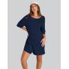 imageYeokou Rompers for Women Casual Short Sleeve Oversized Athletic Workout Reversible Hot Shot Tee Romper Deep PocketsNavy